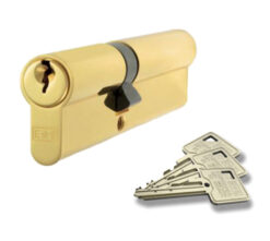 Eurospec Mp5 Euro Profile British Standard 5 Pin Double Cylinders, (Various Sizes) Polished Brass