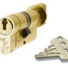 Eurospec Mpx6 Euro Profile British Standard 6 Pin Cylinder & Turn (Various Sizes), Polished Brass