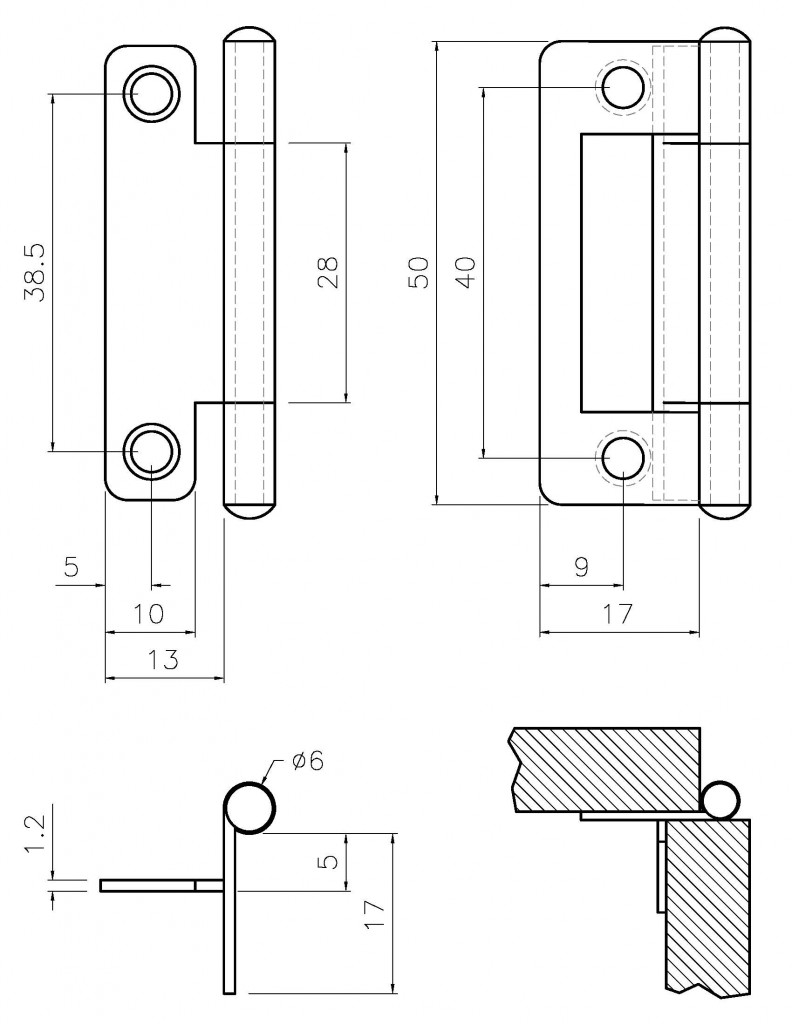 Cranked Hinge 5mm