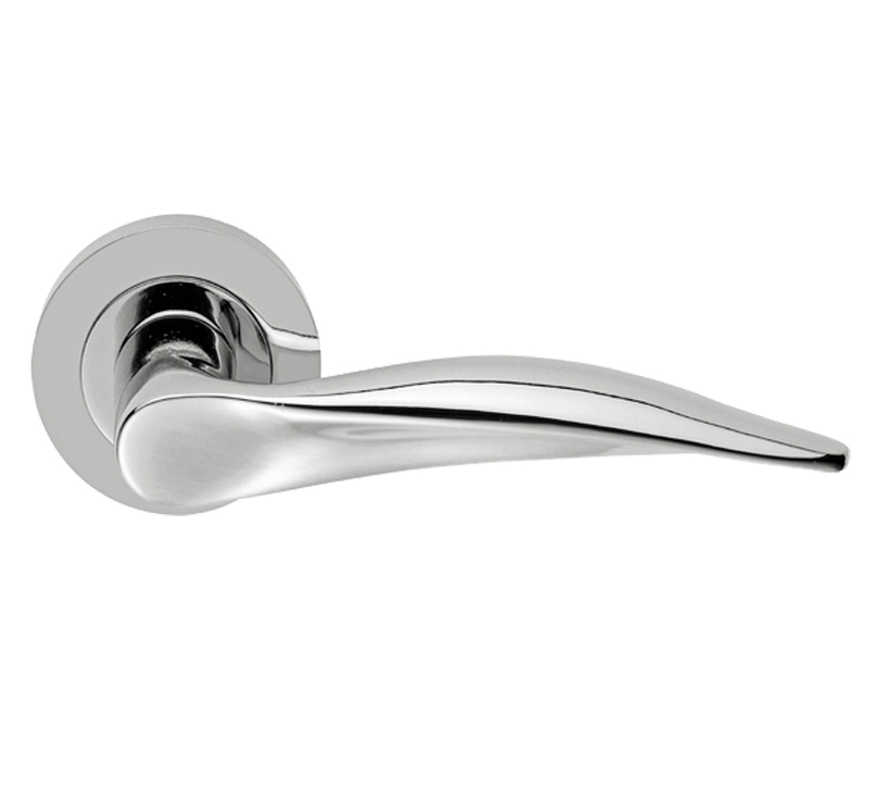 Manital Dali Door Handles On Round Rose, Polished Chrome (Sold In Pairs)