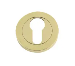 Zoo Hardware Da-T Euro Profile Escutcheons, Polished Brass