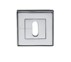 Heritage Brass Art Deco Standard Key Escutcheon, Polished Chrome