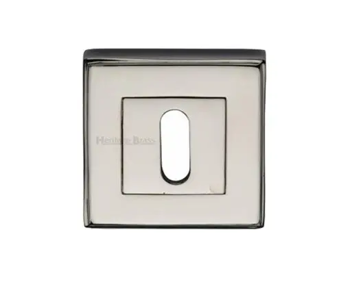 Heritage Brass Art Deco Standard Key Escutcheon, Polished Nickel