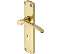 Heritage Brass Diplomat Polished Brass Door Handles(Sold In Pairs)