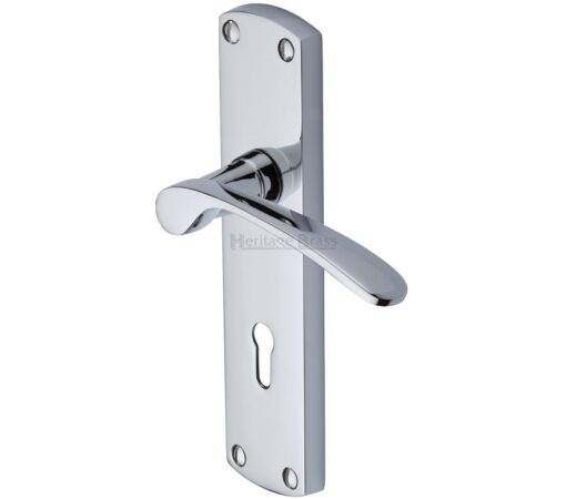 Heritage Brass Diplomat Polished Chrome Door Handles (Sold In Pairs)