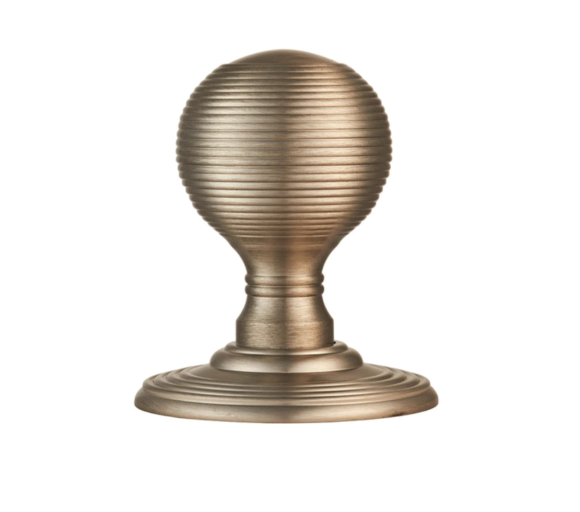 Delamain Reeded Concealed Fix Mortice Door Knob, Satin Nickel (Sold In Pairs)