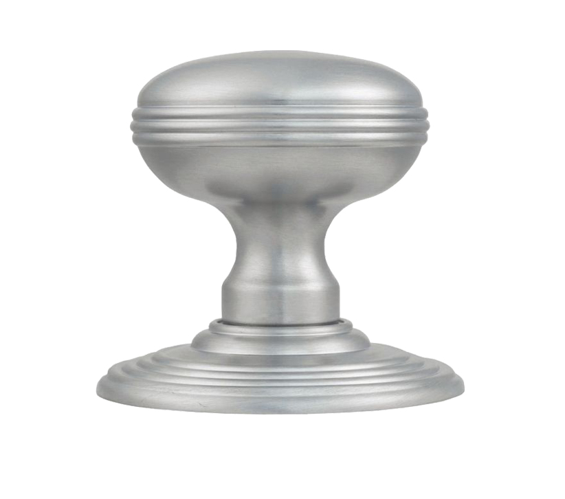 Delamain Ringed Concealed Fix Mortice Door Knob, Satin Chrome (Sold In Pairs)