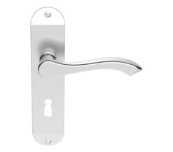 Andros Door Handles On Backplate, Satin Chrome (Sold In Pairs)