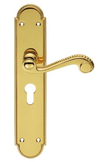 Carlisle Brass DL271Y Chesham Lever On Backplate - Lock Euro Profile 47.5mm C/C Polished Brass