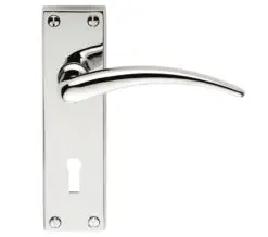 Wing Door Handles On Backplate, Polished Chrome (Sold In Pairs)
