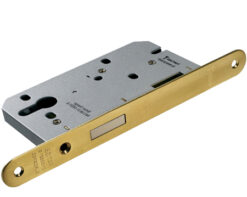 Eurospec Din Euro Profile Deadlock (Contract), Satin Stainless Steel Or Pvd Stainless Brass Finish