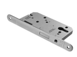 Carlisle Brass DLE0055EPSSS/R Eurospec Din Euro Profile Deadlock, Radius, Satin Stainless Steel, 55 mm