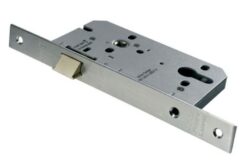 Carlisle Brass DLE7255NLSSS/R Eurospec Din Euro Profile Night Latch, Radius, Satin Stainless Steel, 55 mm