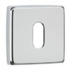 Dnd Square Standard Profile Escutcheon, Polished Chrome