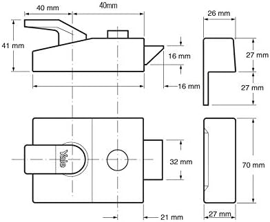 Deadlocking Nightlatch, High Security, with Automatic Deadlock, Chrome Finish