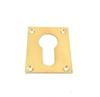 Square Euro Escutcheon - 50mm - Polished Brass