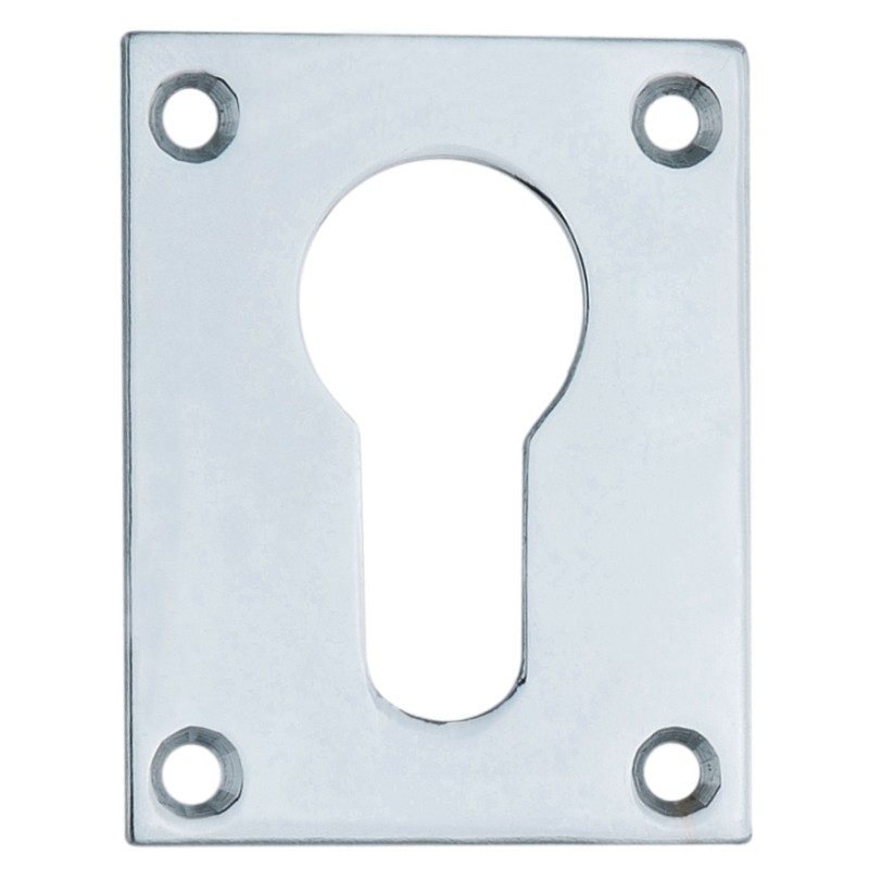 Square Euro Escutcheon - 50mm - Satin Chrome Polished