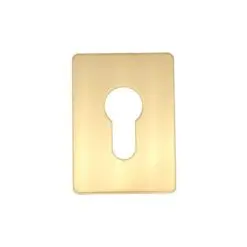 Square Euro Escutcheon - 50mm - Polished Brass
