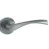 Eco Aqua Aluminium Lever Door Handle on Round Rose - Satin Chrome