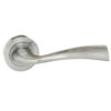 Eco Wave Aluminium Lever Door Handle on Round Rose - Satin Chrome