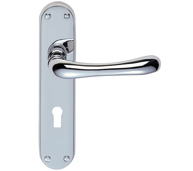 Manital Ibra Door Handles On Backplate, Polished Chrome (Sold In Pairs)