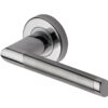 Heritage Brass Ellipse Mercury Finish Satin Nickel With Polished Nickel Edge Door Handles On Round Rose (Sold In Pairs)