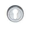 Heritage Brass Art Deco Style Euro Profile Key Escutcheon, Polished Chrome