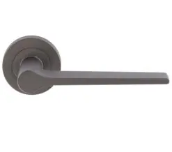 Velino Door Handles On Round Rose, Matt Bronze (Sold In Pairs)