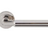 Amiata Door Handles On Round Rose, Polished Nickel (Sold In Pairs)