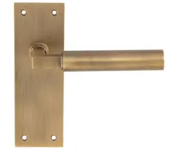 Amiata Door Handles On Slim Backplate, Antique Brass (Sold In Pairs)