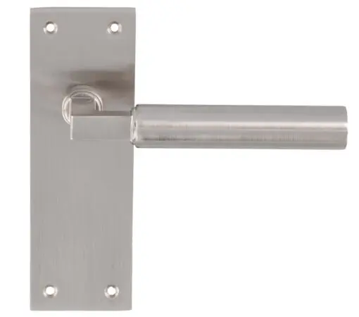 Amiata Door Handles On Slim Backplate, Satin Nickel (Sold In Pairs)