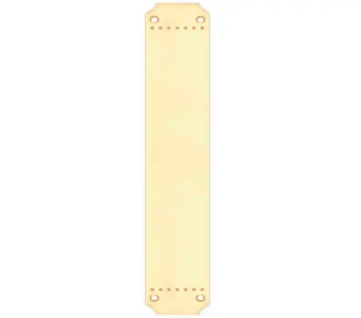 Fulton & Bray Cast Brass Art Nouveau Finger Plate (370Mm X 64Mm), Polished Brass