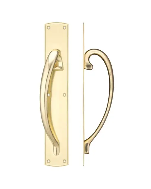 Cast Brass Large Pull Handle with Backplate