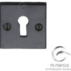 M Marcus Square Standard Profile Escutcheon, Smooth Black Iron -