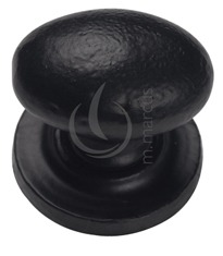 M Marcus Oval Cupboard Knob (32Mm Or 38Mm), Smooth Black Iron