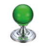 Zoo Hardware Fulton & Bray Green Glass Ball Mortice Door Knobs, Polished Chrome - (Sold In Pairs)