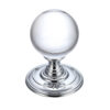 Zoo Hardware Fulton & Bray Clear Glass Ball Mortice Door Knobs, Polished Chrome (Sold In Pairs)