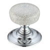 Zoo Hardware Fulton & Bray Grey Crackle Glaze Porcelain Door Knobs, Polished Chrome (Sold In Pairs)