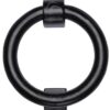 M Marcus Ring Door Knocker (107Mm Diameter), Smooth Black Iron