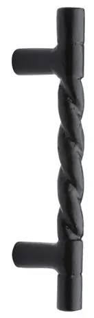 M Marcus Twisted Pull Handle (Various Sizes), Smooth Black Iron