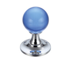 Zoo Hardware Fulton & Bray Blue Glass Ball Mortice Door Knobs, Polished Chrome (Sold In Pairs)