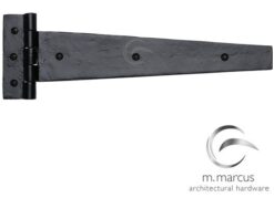 M Marcus Strap Hinge (12", 15" Or 18"), Smooth Black Iron