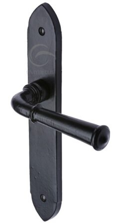 M Marcus Hadley Door Handles, Smooth Black Iron (Sold In Pairs)