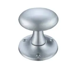 Zoo Hardware Fulton & Bray Oval Mortice Door Knobs, Satin Chrome (Sold In Pairs)
