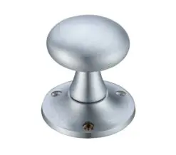 Zoo Hardware Fulton & Bray Mushroom Mortice Door Knobs, Satin Chrome - (Sold In Pairs)
