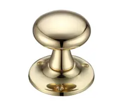 Zoo Hardware Fulton & Bray Mushroom Mortice Door Knobs, Polished Brass - (Sold In Pairs)