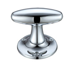 Zoo Hardware Fulton & Bray Extended Oval Mortice Door Knobs, Polished Chrome - (Sold In Pairs)