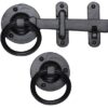 M Marcus Ring Gate Latch (170Mm Length), Smooth Black Iron