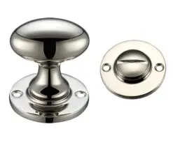 Zoo Hardware Fulton & Bray Oval Turn & Release (40Mm), Pvd Stainless Nickel