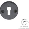 M Marcus Round Standard Profile Escutcheon, Smooth Black Iron -